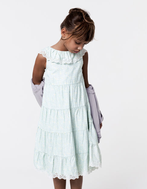Aqua Maxikleid, Blumenprint, Mädchen - IKKS
