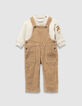 Set Truien en tuinbroek ribvelours babyjongens-2