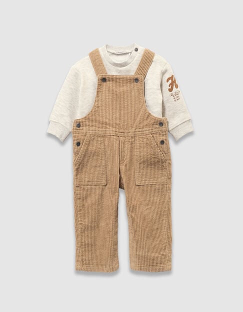 Set Truien en tuinbroek ribvelours babyjongens - IKKS