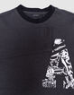 Grau meliertes Langarm-Jungenshirt Maxi-Buchstaben A-5