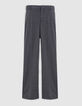 Pantalon de costume gris motif rayures tennis Femme-6