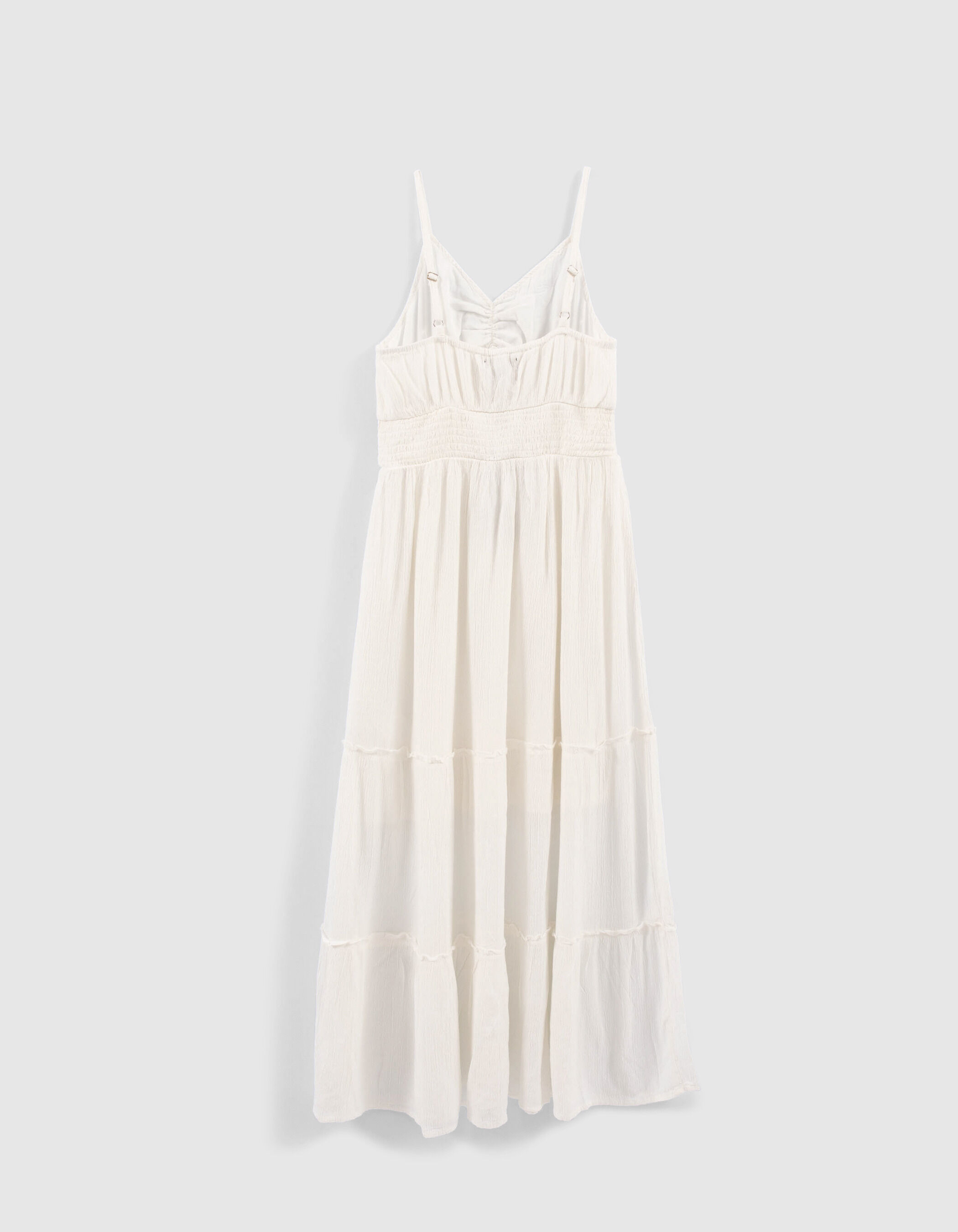 Robe longue ecrue Ecovero avec smocks fille IKKS