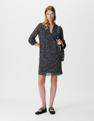 Robe courte marine imprimé pois