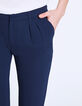Pantalón fluido tobillero de crepé marino mujer-4