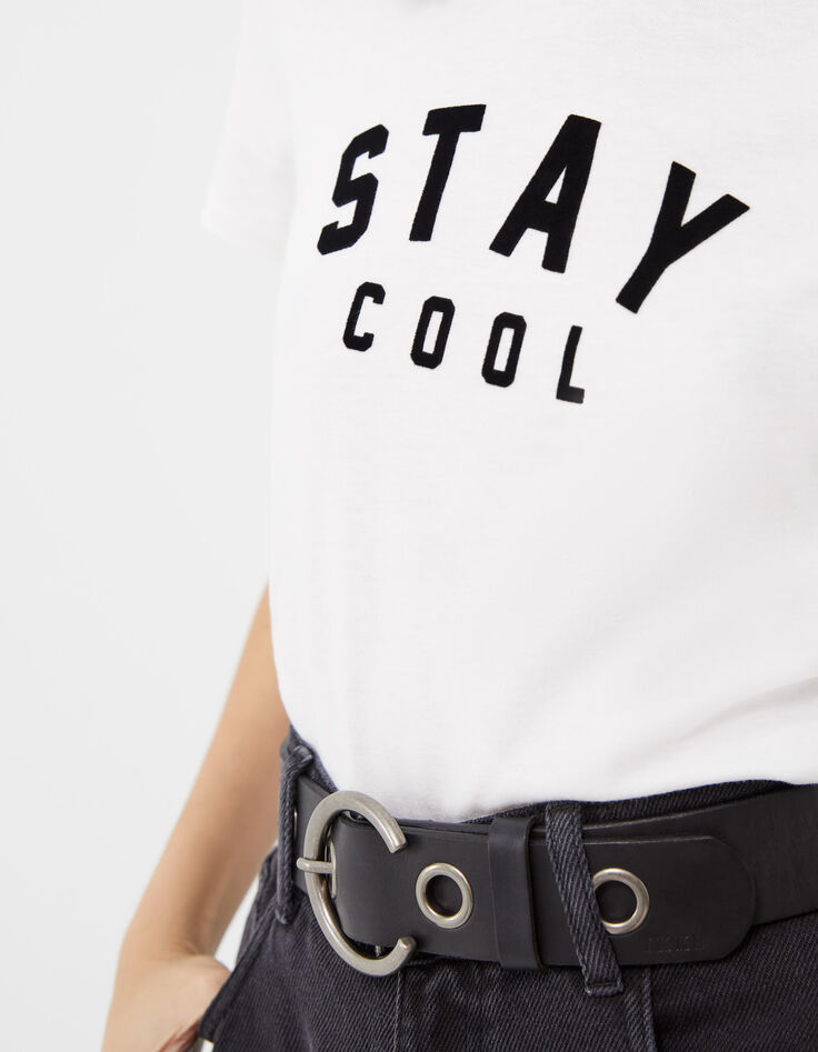 Tee-shirt en coton bio écru visuel message femme-4 Tee-shirt en coton bio écru visuel message femme-4