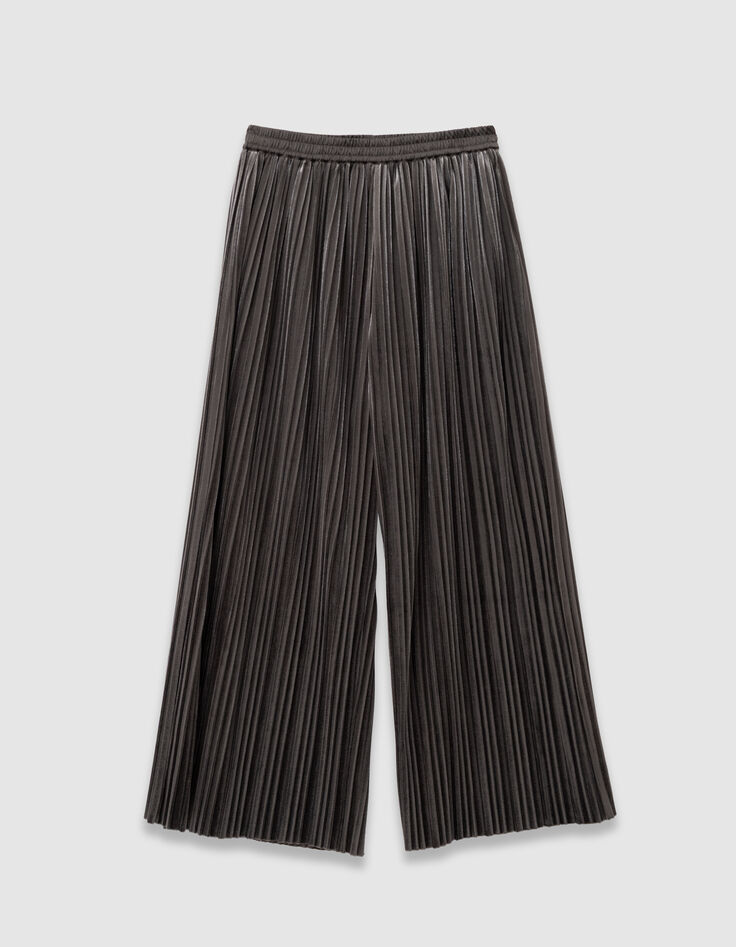Pantalon large kaki panne de velours plissée fille-4 Pantalon large kaki panne de velours plissée fille-4