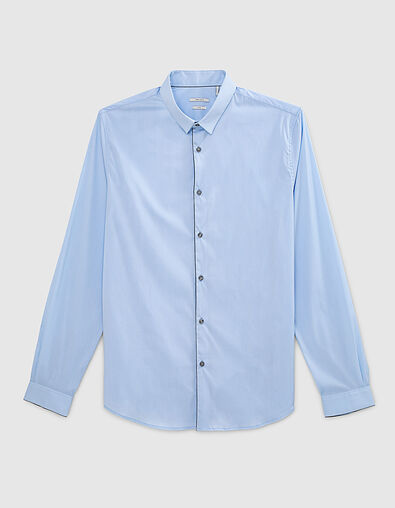 Men’s forget-me-not SLIM shirt with navy piping - IKKS