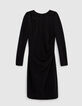 Pure Edition-Robe noire maille lurex col asymétrique Femme-6