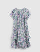 Girls’ off-white ikat diamond print asymmetric dress-2