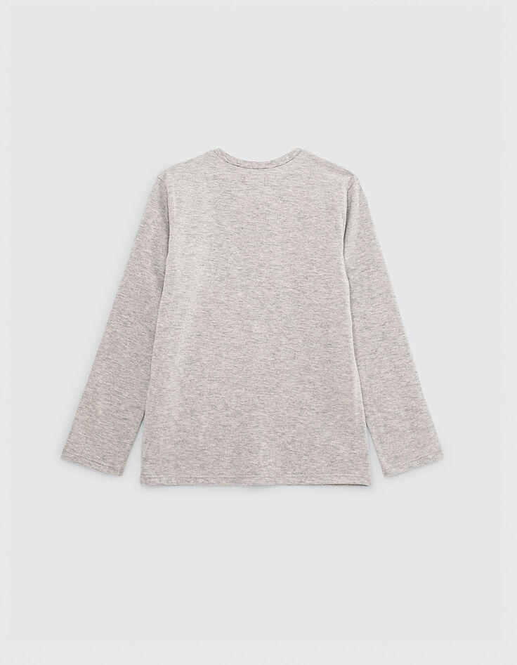 Boys’ mid-grey marl skull T-shirt-3 Boys’ mid-grey marl skull T-shirt-3