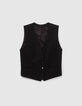 Gilet de costume noir à rayures tennis Femme-6