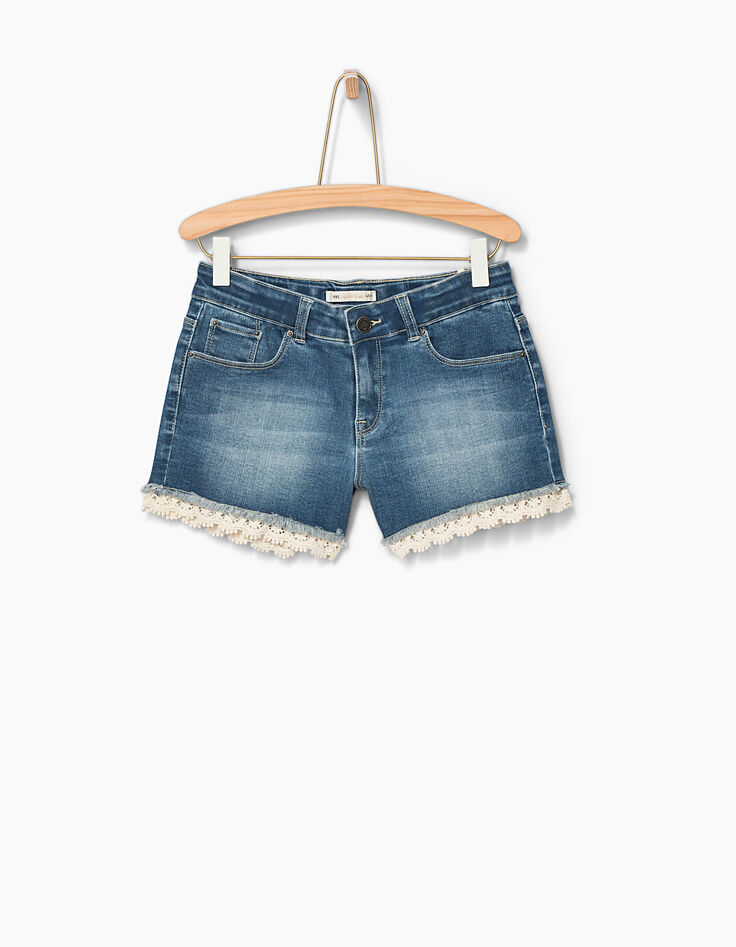 Short vaquero medium blue bordado encaje niña-2