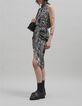 Top de cuello alto estampado patchwork negro para mujer-2