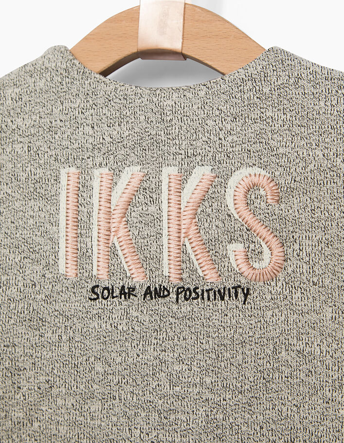 Baby girls' medium grey marl knitted cardigan - IKKS