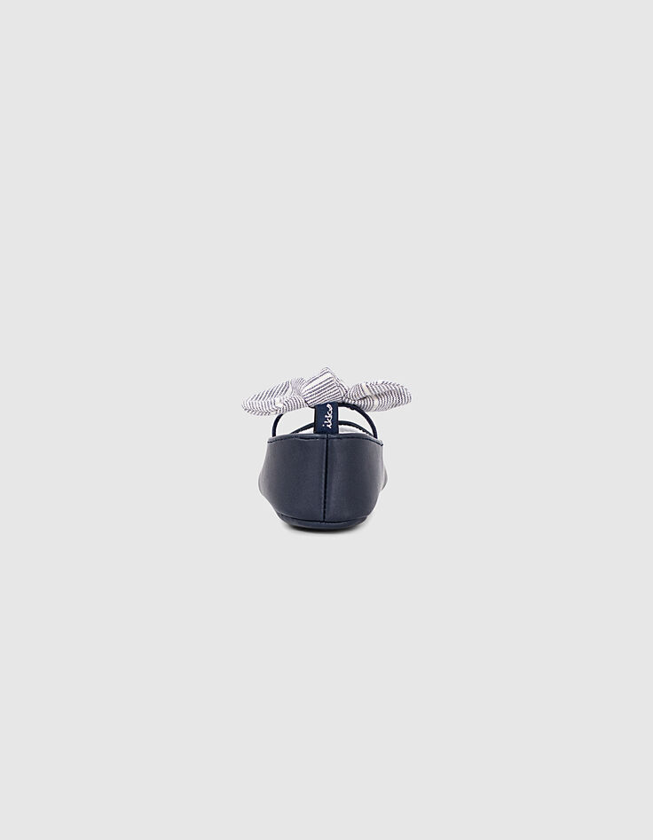Ballerines navy à nœuds imprimés bébé fille-3
