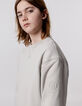 Groene sweater biokatoen ritszak twee materialen jongens-1