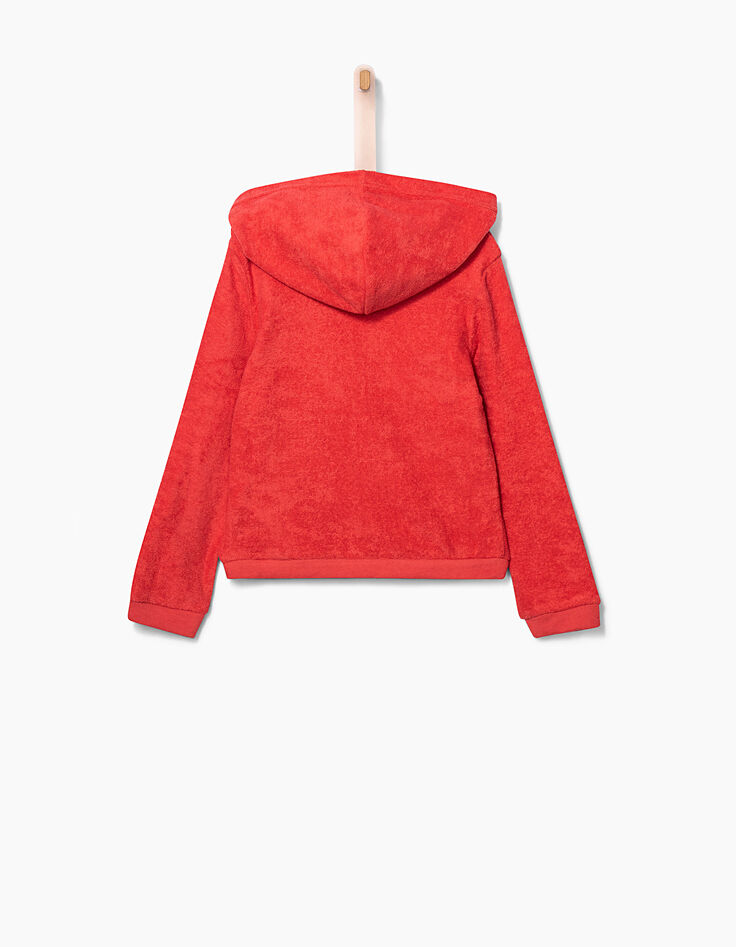 Girls' dark orange terry sweatshirt-4
