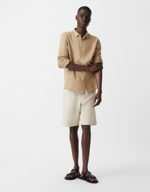 Beige bermuda linnen en katoen Heren - IKKS