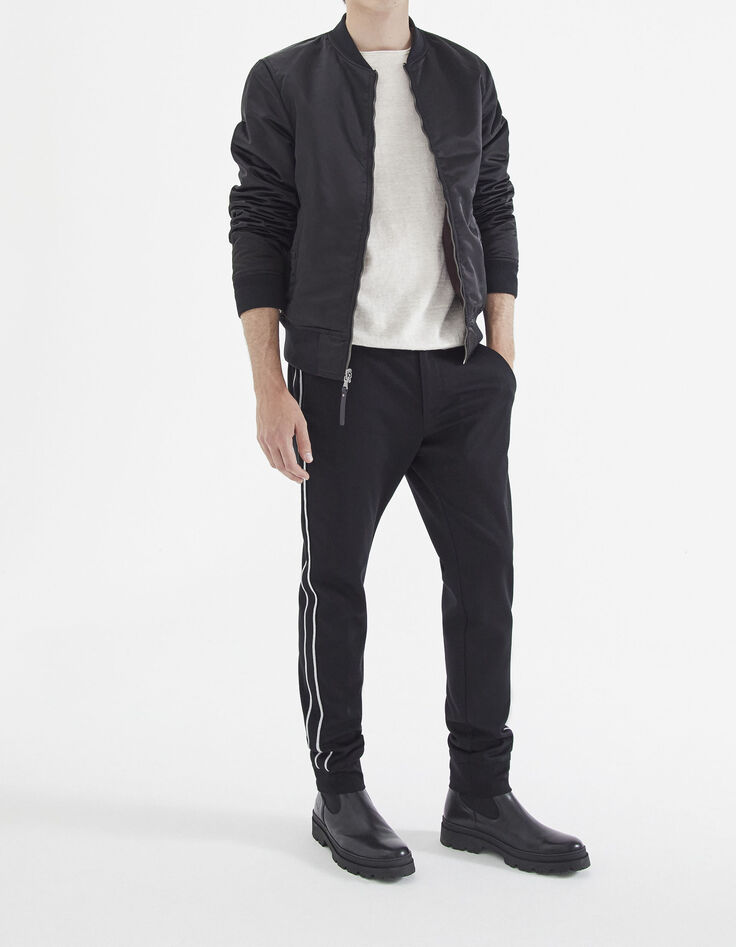 Bomber réversible dark purple et noir nylon Homme-6