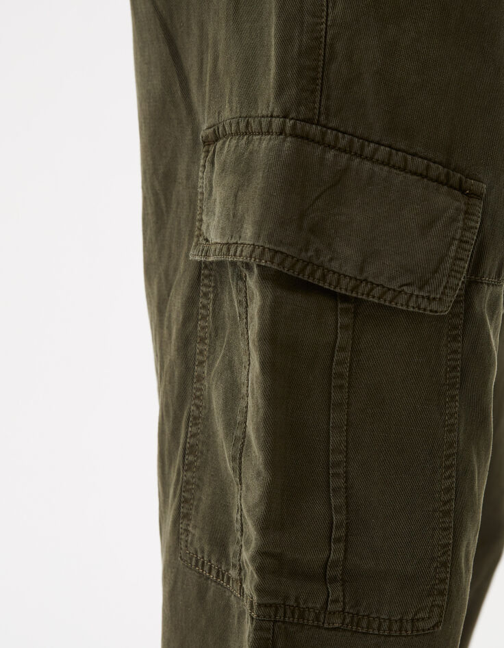 Men&rsquo;s light khaki flowing COMBAT trousers-4