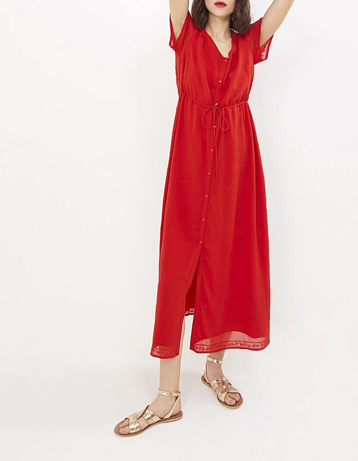 Robe longue flamme brod&eacute;e fleurs I.Code-2