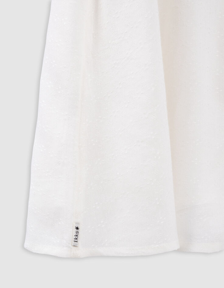 Robe écrue jacquard plastron brodé fille-7