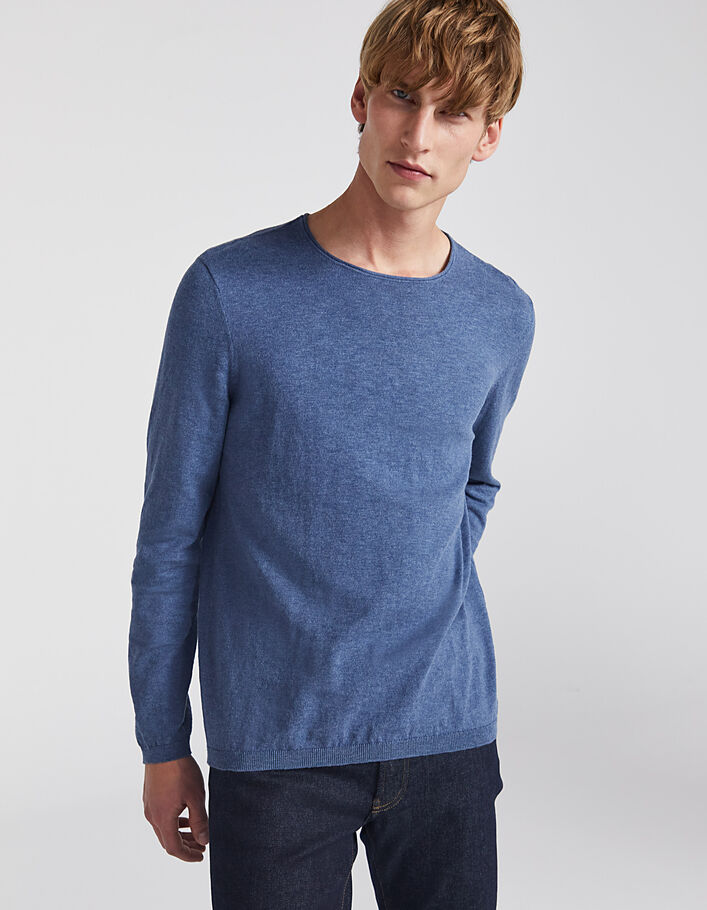 Men’s stone fine slub knit sweater - IKKS