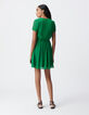 Vestido verde plisado cintura-2