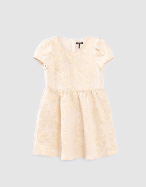 Vestido beige jacquard niña - IKKS
