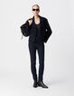 Women's slim dark blue chain back jeans-9