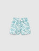 Zwemshort aqua bloemenprint gerecycleerd jongens-1