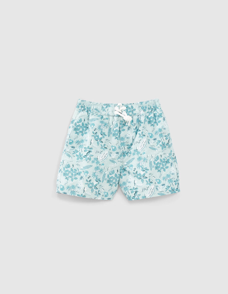 Zwemshort aqua bloemenprint gerecycleerd jongens-1