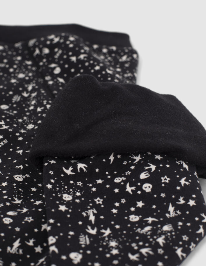 Zwarte sweater met minimalistische rockprint meisjes - IKKS