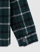 Blouson surchemise à carreaux vert fourré garçon-4