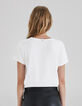 Wei&szlig;es Damen-T-Shirt mit Schriftzug und Nieten-3