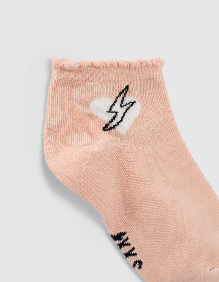 Rosa und weiße Mädchensocken-5