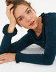 Grüner Strickpullover mit Glitzer und Plisseekragen I.Code-1