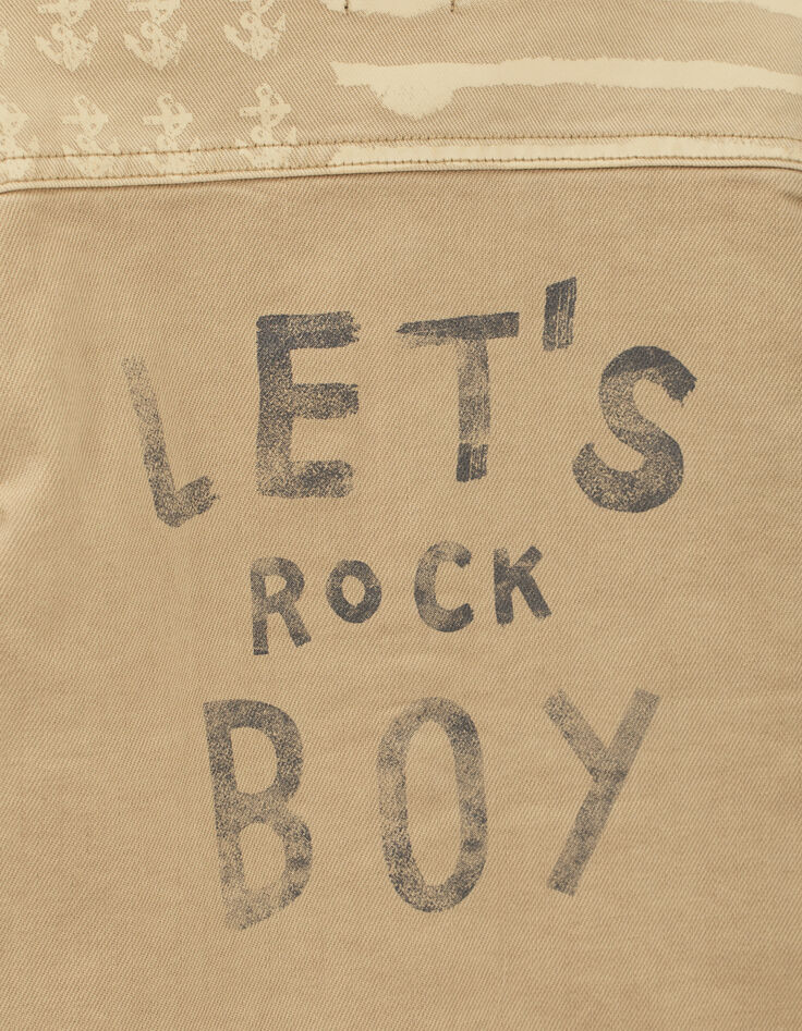 Chemise en jean beige print dos garçon-5
