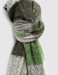 Women’s green-toned check fluffy scarf-4