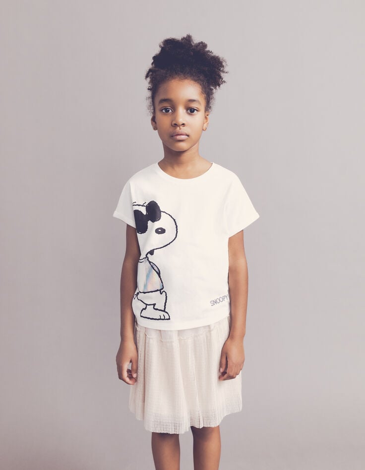 Camiseta blanco roto cropped SNOOPY ni&ntilde;a-6