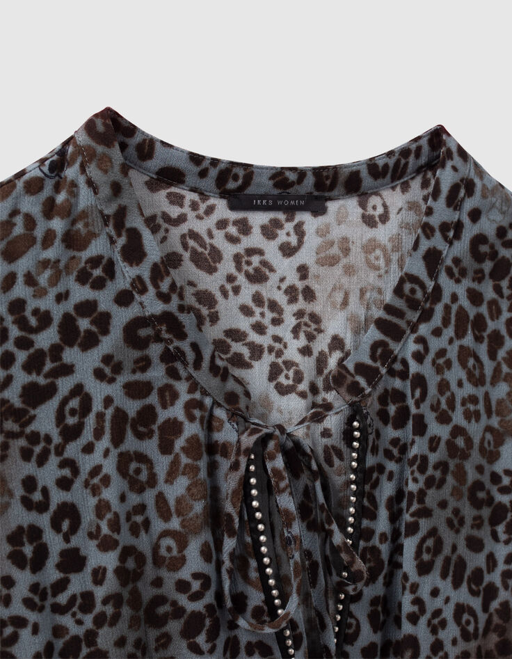 Lange blauwe jurk LENZING™ ECOVERO™ rock-luipaard Dames-4