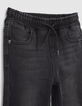 Vaqueros tapered grises cintura elástica niño-3