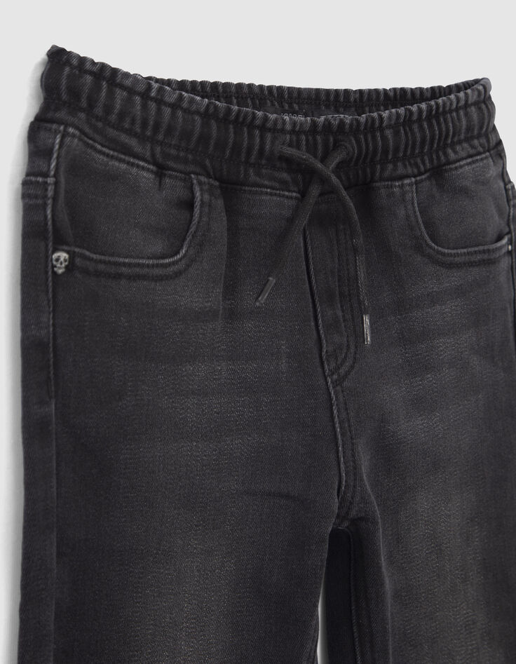 Vaqueros tapered grises cintura elástica niño-3