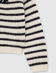 Pull marinière écru tricot brodé IKKS fille-5