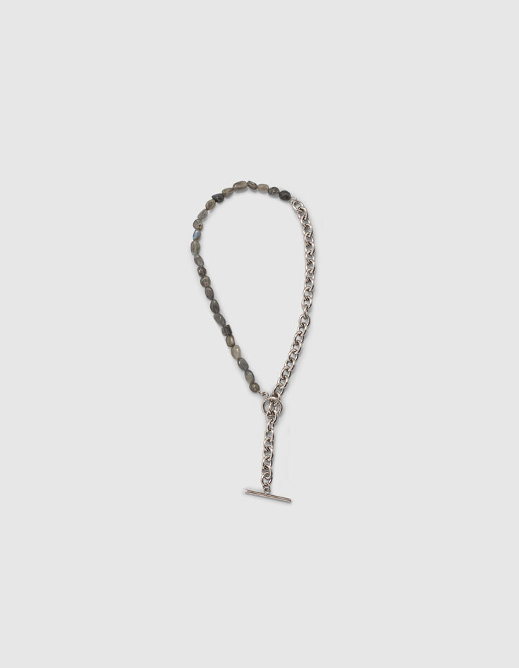 Collar rock plata cadenas labradorita mujer-3