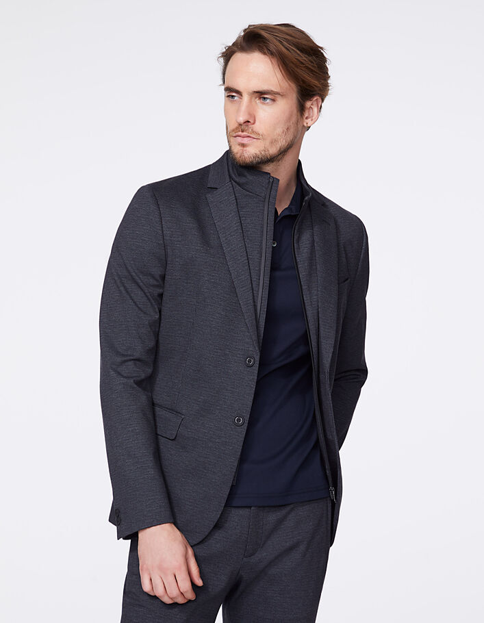 Men’s anthracite with little checks suit jacket - IKKS