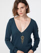Collier sautoir antik gold anneau et franges perlées femme-6