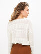 I.Code off-white eyelet embroidery knit sweater-3