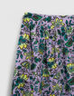 Lange lila rok print maxi-bloemen mini me meisjes-3