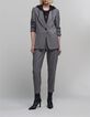 Women's removable herringbone pattern jacket in grey-7